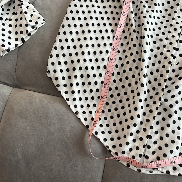 INC International Concepts Black and White Polka Dot Shirt size 12 - Picture 5 of 6